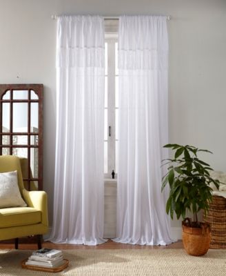 Elrene - Calypso 52" x 84" Macram&eacute; Tassel Semi-Sheer Curtain Panel