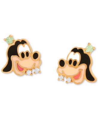 Girls Crew - 18k Gold-Plated Color Crystal Goofy Stud Earrings