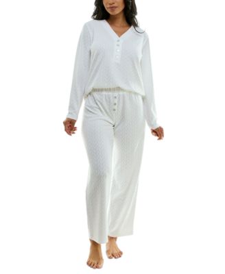 Roudelain - Women's Cable-Knit Wide-Leg Pajama Set