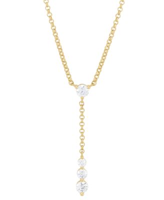 Forever Grown Diamonds - Lab Grown Diamond 17" Lariat Necklace (1/2 ct. t.w.) in 14k Gold-Plated Sterling Silver
