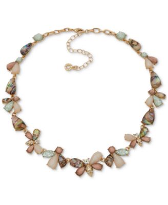 Anne Klein - Gold-Tone Mixed Stone Bee Motif Collar Necklace, 16" + 3" extender