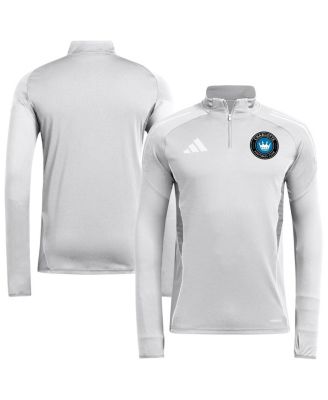 adidas - Men's Silver Charlotte FC 2025 Quarter-Zip Long Sleeve Training Top