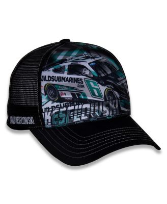 Checkered Flag Sports - Men's Black Brad Keselowski Driver Car Trucker Adjustable Hat
