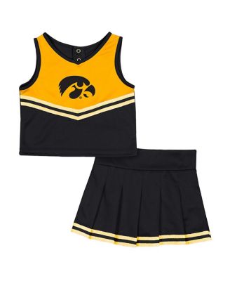 Colosseum - Girls Toddler 2-Piece Black Iowa Hawkeyes Time For Recess Cheer Top and Skirt Set