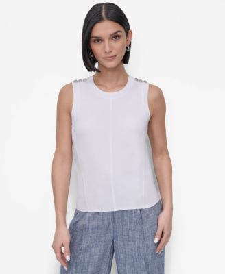 DKNY - Petite Crewneck Sleeveless Top