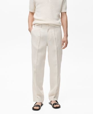 MANGO - Men's EU Regular Fit Linen Trousers