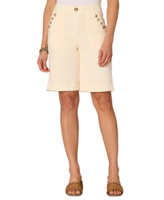 Democracy - Women's "Ab"solution Skyrise Buttoned Bermuda Shorts