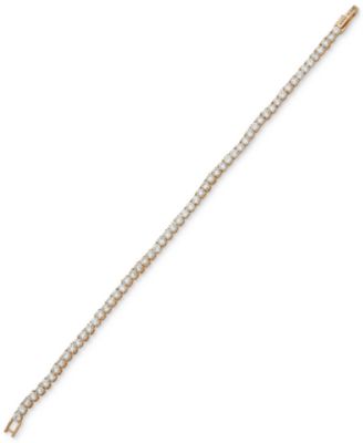 Anne Klein - Crystal Skinny Foldover Clasp Tennis Bracelet