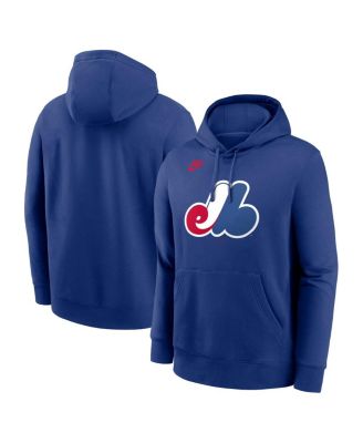 Nike - Men's Blue Montreal Expos Cooperstown Collection Logo Club Pullover Hoodie