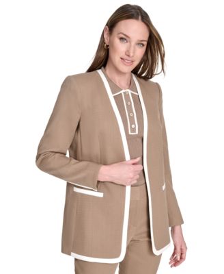 Tommy Hilfiger - Women's Framed Collarless Open-Front Blazer