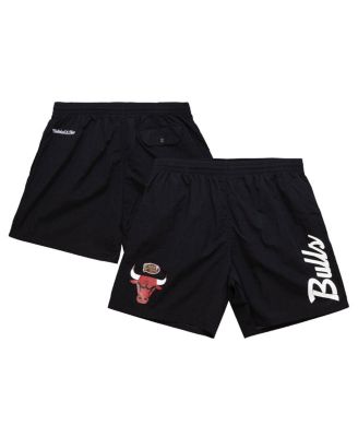 Mitchell & Ness - Men's  Black Chicago Bulls Team Essentials Nylon Shorts