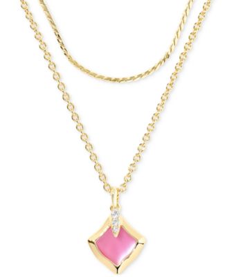 Kendra Scott - 14k Gold-Plated Pav&eacute; & Color Mother-of-Pearl Layered Pendant Necklace, 15" + 3" extender