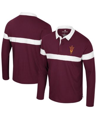 Colosseum - Men's Maroon Arizona State Sun Devils Too Cool For School Long Sleeve Polo Shirt