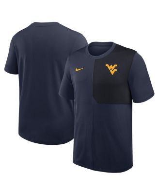 Nike - Men's Navy West Virginia Mountaineers 2025 Sideline UV Performance Coach T-Shirt