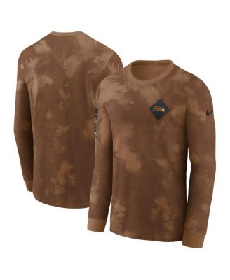 Nike - Men's Brown Seattle Seahawks Salute To Service Long Sleeve T-Shirt