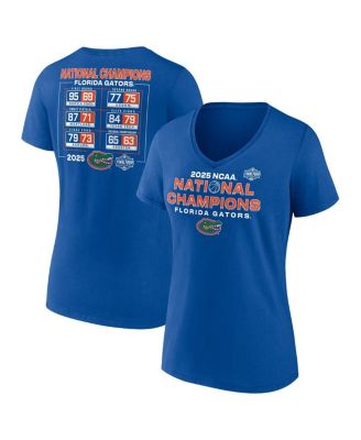 Fanatics - Women's Royal Florida Gators 2025 NCAA Men's Basketball National Champions Schedule V-neck T-shirt