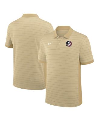Nike - Men's Gold Florida State Seminoles 2025 Early Season Coaches Sideline Victory Stripe Performance Polo Shirt
