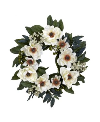 Nearly Natural - 2" Artificial Magnolia Wreath