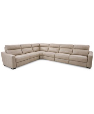 Furniture - Gabrine 6-Pc. Leather Sectional with 2 Power Headrests
