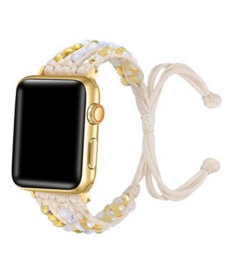 Posh Tech - Women's Gemma Gold Weave Band for Apple Watch Size-38mm/40mm/41mm. Acrylic String with Beads