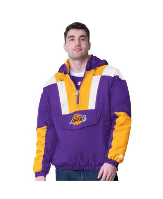Starter - Men's Purple/Gold Los Angeles Lakers Charger Half-Zip Pullover Jacket