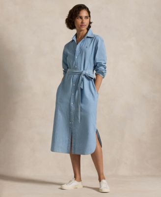 Polo Ralph Lauren - Women's Belted Cotton Oxford Shirtdress