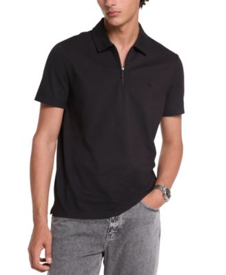 Michael Kors - Men's Sleek Regular-Fit 1/4-Zip Piqu&eacute; Polo Shirt