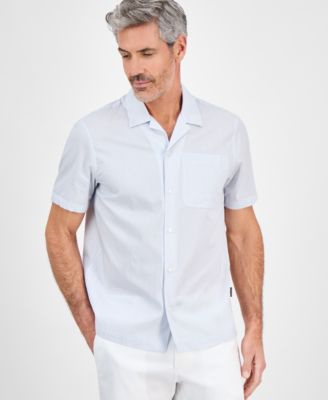 Michael Kors - Men's Relaxed-Fit Dobby Stripe Shirt