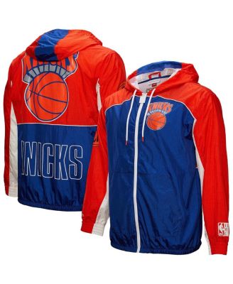 Mitchell & Ness - Men's Blue New York Knicks Hardwood Classics Big Shot Premium Full-Zip Windbreaker Jacket