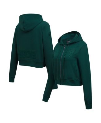 Pro Standard - Women's Hunter Green Milwaukee Bucks Triple Tonal Full-Zip Hoodie