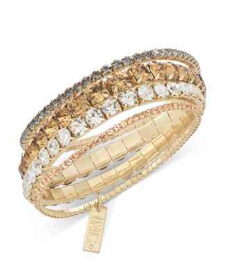I.N.C. International Concepts - Gold-Tone 4-Pc. Set Crystal Stretch Bracelets
