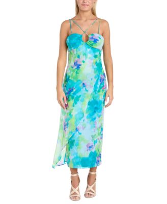Morgan & Company - Juniors' Strappy Keyhole-Neck Midi Dress