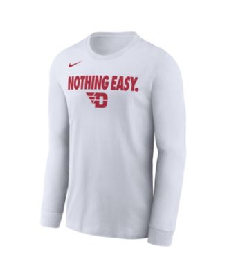 Nike - Men's White Dayton Flyers 2025 On-Court Bench Long Sleeve T-Shirt