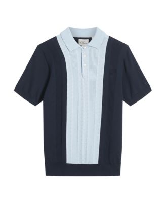 Ben Sherman - Men's Textured Block Stripe Polo Shirt