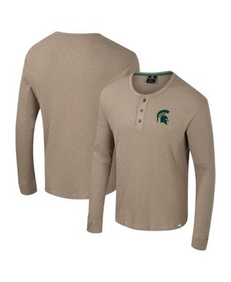 Colosseum - Men's  Tan Michigan State Spartans Great Outdoors Henley Long Sleeve Shirt