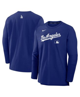 Nike - Men's Royal Los Angeles Dodgers Authentic Collection Lightweight Player Tri-Blend Performance Pullover Sweatshirt
