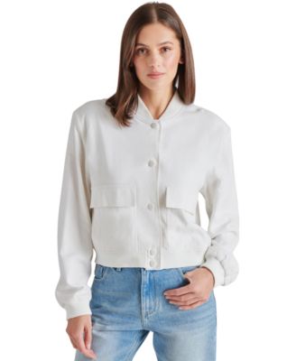 Steve Madden - Women's Ardine Linen-Blend Bomber Jacket