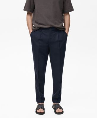 MANGO - Men's Regular-Fit Linen Trousers