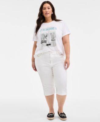 On 34th - Trendy Plus Size Capri Jeans