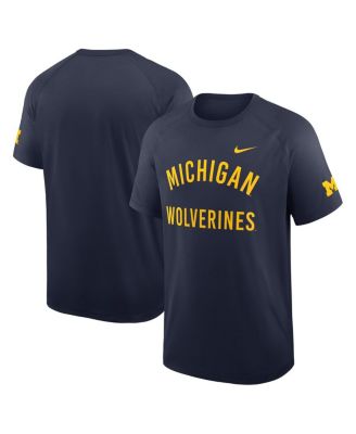 Nike - Men's Navy Michigan Wolverines Ready Raglan Premium Performance T-Shirt
