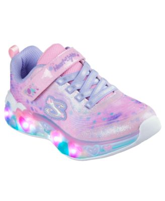 Skechers - Little Girls' S-Lights: Eternal Heart Lights Light-Up Fastening Strap Casual Sneakers from Finish Line