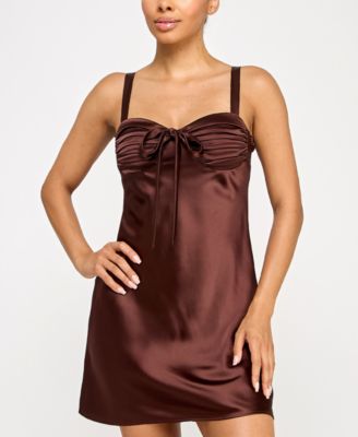 City Studios - Women's Satin Bustier A-Line Slip Dress