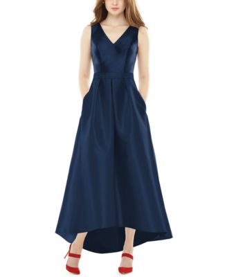Alfred Sung - High-Low Satin Gown