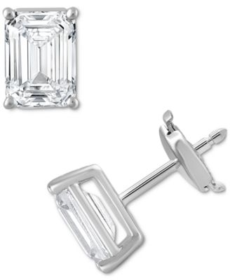 Badgley Mischka - Certified Lab Grown Diamond Emerald-Cut Stud Earrings (5 ct. t.w.) in 14k Gold