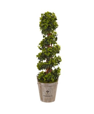 Nearly Natural - 4' English Ivy UV-Resistant Indoor/Outdoor Artificial Tree in Farmhouse Planter