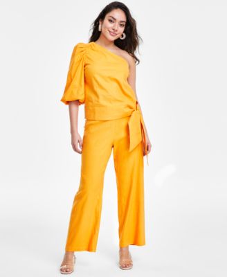 I.N.C. International Concepts - Petite One-Shoulder Top & Wide-Leg Pants