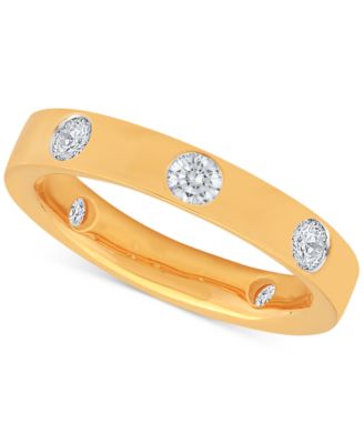 Macy's - Diamond Bezel-Set Polished Band (3/4 ct. t.w.) in 14k Gold