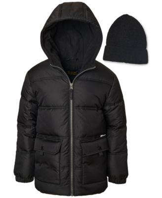 Ixtreme - Toddler & Little Boys Fleece-Lined Full-Zip Hooded Puffer Jacket with Ribbed-Knit Beanie