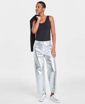 On 34th - Women's Metallic Faux-Leather Pants
