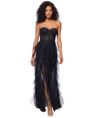 Betsy & Adam - Women's Sleeveless Lace Corset Gown